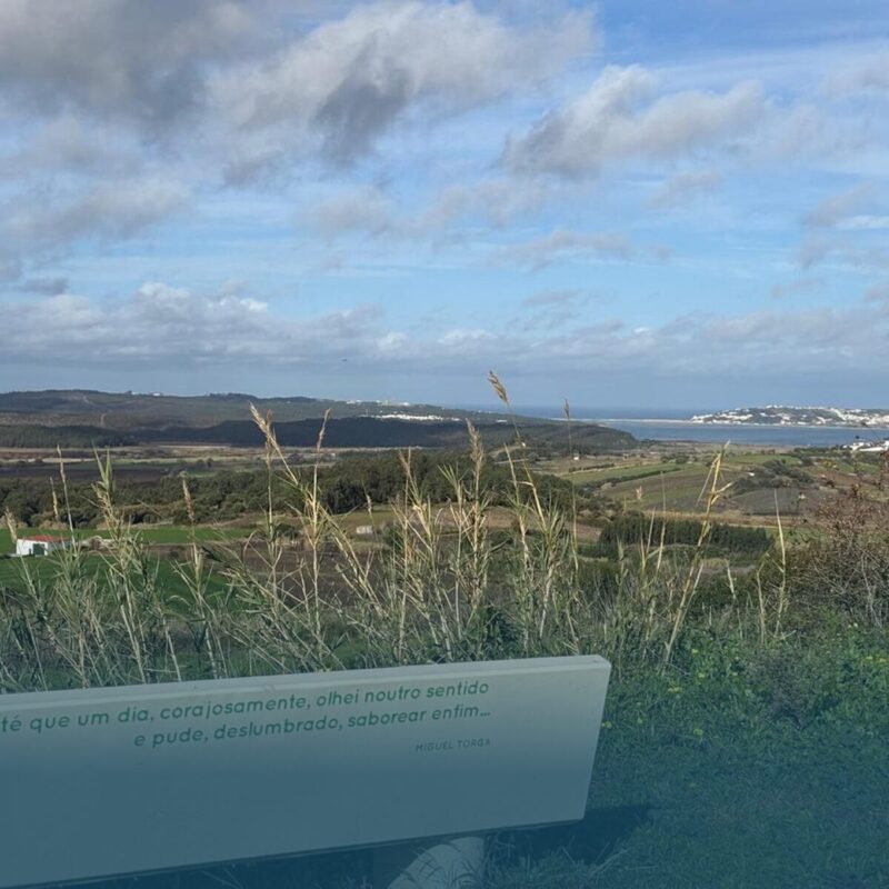 Hiking trail with panoramic views over Óbidos Lagoon and Sobral da Lagoa hilltop village